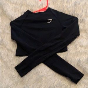 XS Black Vital Seamless Long Sleeve Crop!